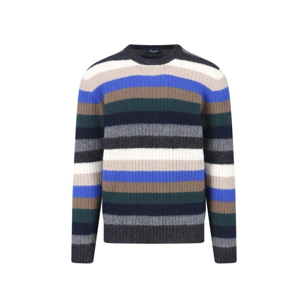 Drumohr Multicolour Textured Knit Sweater With Ribbed Detailing